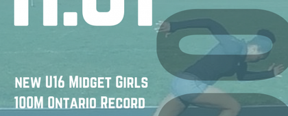 New 100M U16 Midget Girls Ontario Record